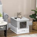 Cat Litter Box with Lid, Scoop, Deodorizing Box, Plastic