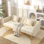 Two-seater Sofa Bed Multifunctional Adjustable Backrest Velour Upholstery