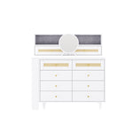 Dressing Table with Jewelry Cabinet & 10 Drawers, White