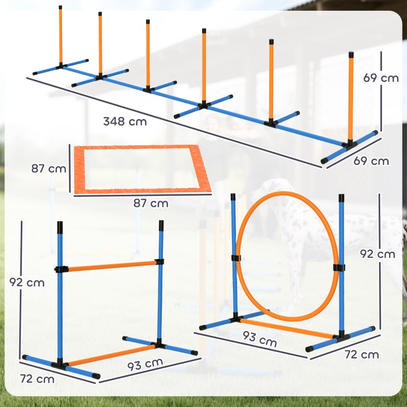 Agility Set, Dog Training 7-Piece Hurdle Equipment, Yellow
