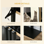 Cat Tree with Cushion, Scratching Board, 2 Platforms, Steel Black