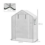 Greenhouse Replacement PE Film Cover, UV Protection Roll-Up Door Side Window, 140x73x190cm, White