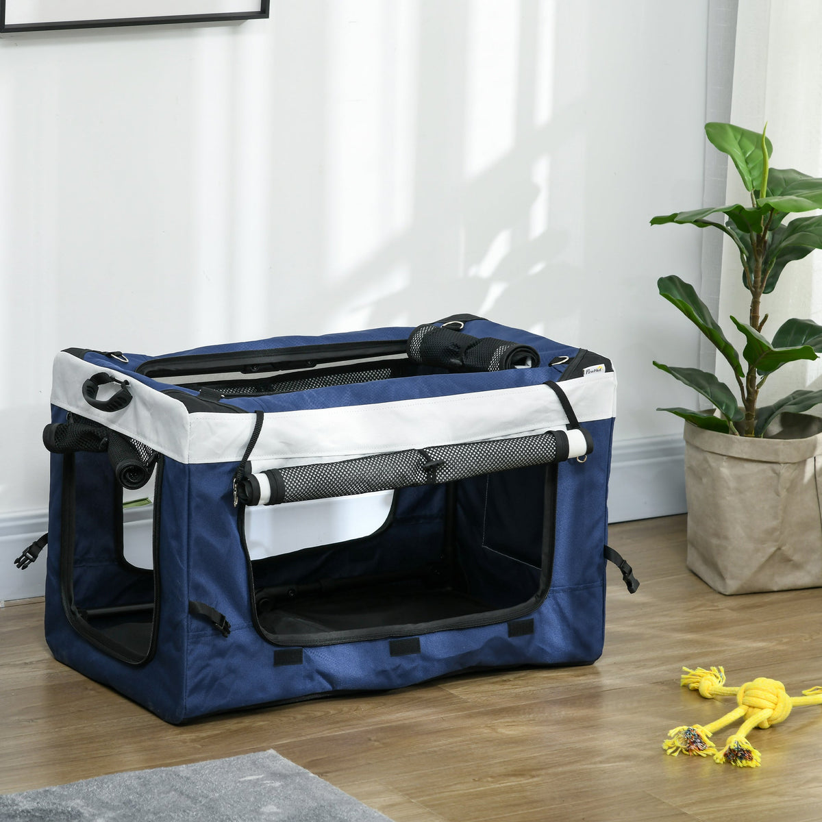 2-in-1 Dog Stroller, Foldable with Removable Basket, Blue