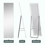 Full Length Mirror, Standing Wall Wardrobe Dressing, 45x160cm, Silver