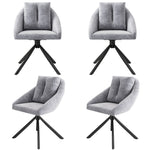 Swivel Dining Chair Set of 4 Ergonomic - Grey Velvet