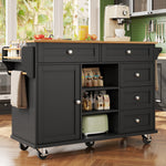 Dining Trolley 134x46x92cm Mobile & Stationary Storage Cabinet Black