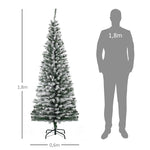Artificial Pencil Christmas Tree 180cm, 492 Tips - Snow