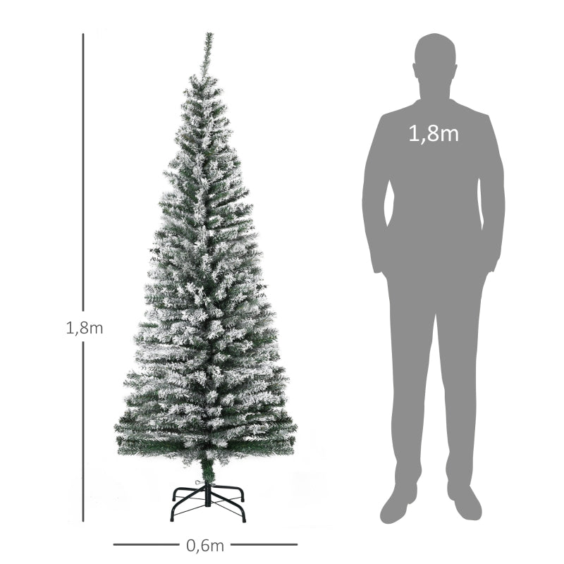 Artificial Pencil Christmas Tree 180cm, 492 Tips - Snow