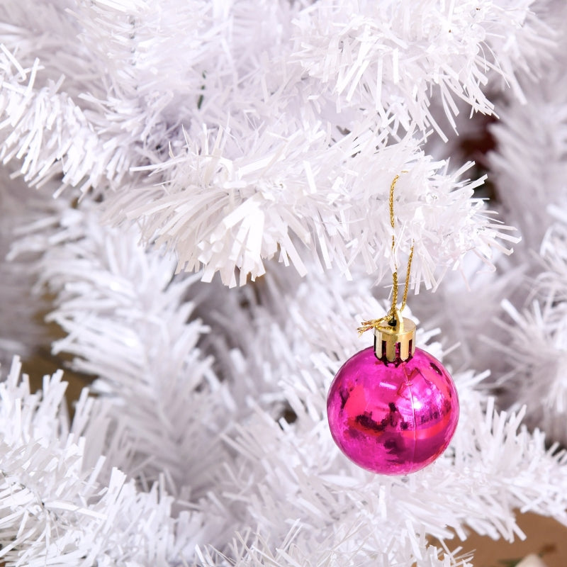 Christmas Tree, Artificial Fir, 150cm with Stand & Decoration, White