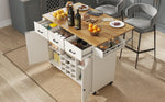 Dining Cart Removable Worktop Spice Rack Adjustable Storage - White