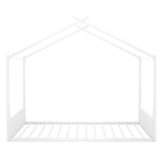 Upholstered Bed 140x200cm Iron Frame House Design - White
