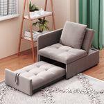 Upholstered Sofa Bed 3-in-1 Multifunctional Adjustable Daybed, Linen Fabric