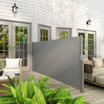 Side Awning, Extendable Privacy Screen, Wall Bracket, 300x140cm, Dark Gray