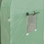 Greenhouse with 2 Roll-Up Doors, Windproof with Side Window and UV Protection, PE Green