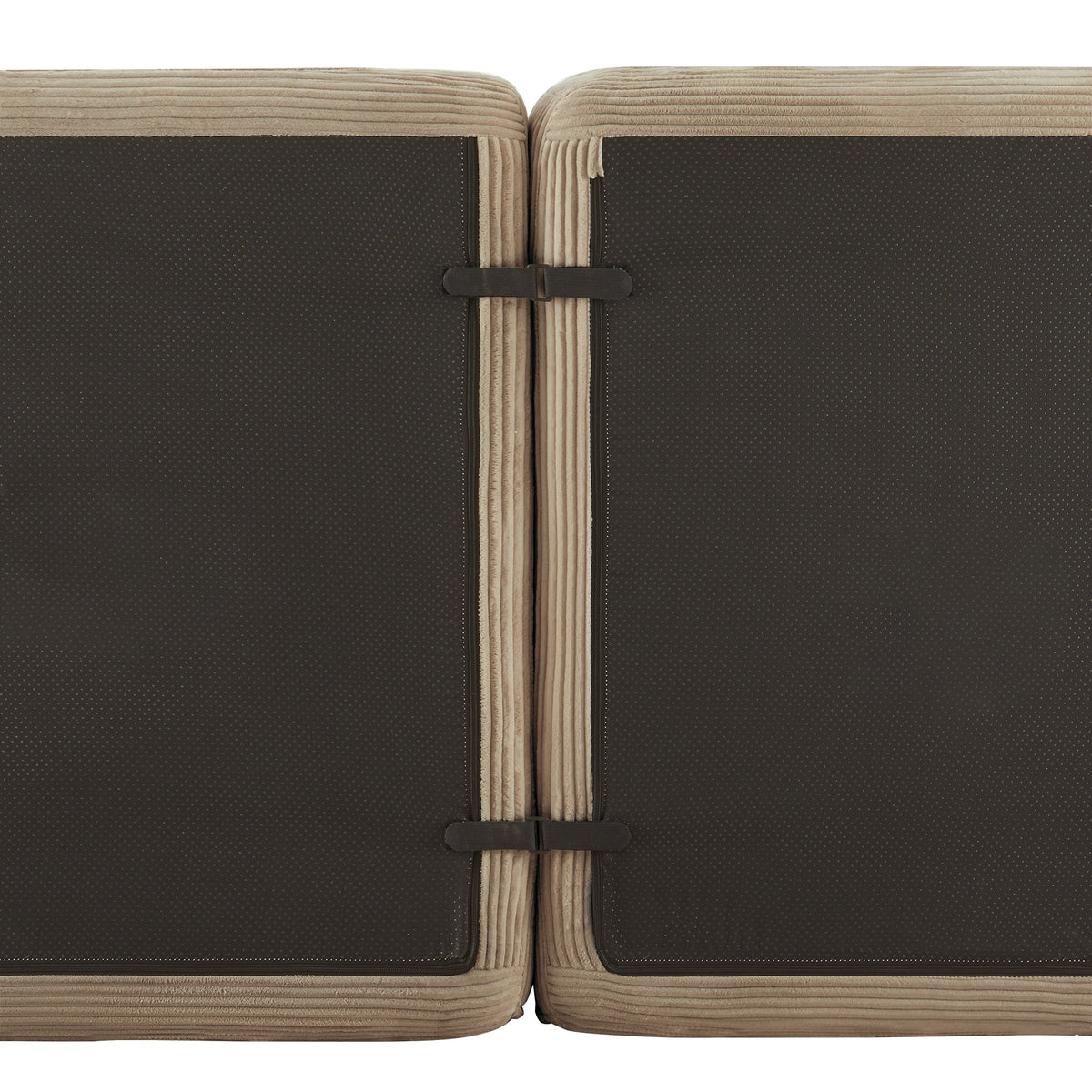 Boneless Modular Sofa L-Shaped Corduroy Sleeper with Ottoman - Brown