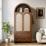 Sideboard Wickerwork Arch Style Double Drawers Storage Vintage