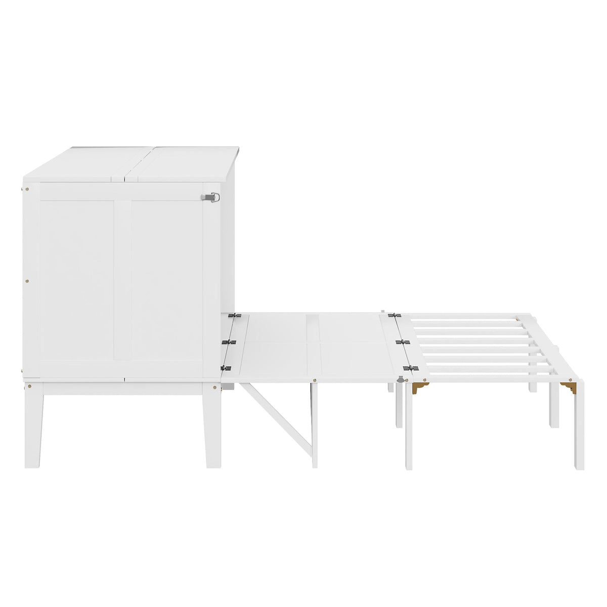 Wall Bed, 140x200 cm, Slatted Frame, White