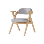 4 Folding Dining Chairs, Solid Wood and Foldable, Grey Linen