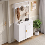 Wardrobe Set, Compact Hallway Cupboard with Shelf & Shoe Storage, 80x175.5x35 cm