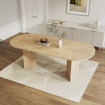 Extendable Dining Table 160/200x90cm 6-8 Seater Rounded Top - Oak Color