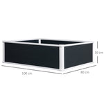 Raised Bed, Flower Box Planter with Drainage, Plastic Gray