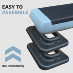 Adjustable Workout Aerobic Stepper, 76cm/28.5" with 4 Risers, Gray Black