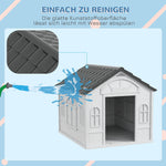 Dog House, Gable Roof, Weatherproof, Grey