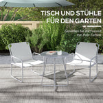 3-piece Bistro Set, Balcony Furniture, Mesh Light Grey
