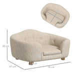 Dog Sofa Plush Cushion Small Pine Cream White
