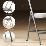 Folding Chair Set of 4, Padded, Foldable, 120 kg Load Capacity, Cream White