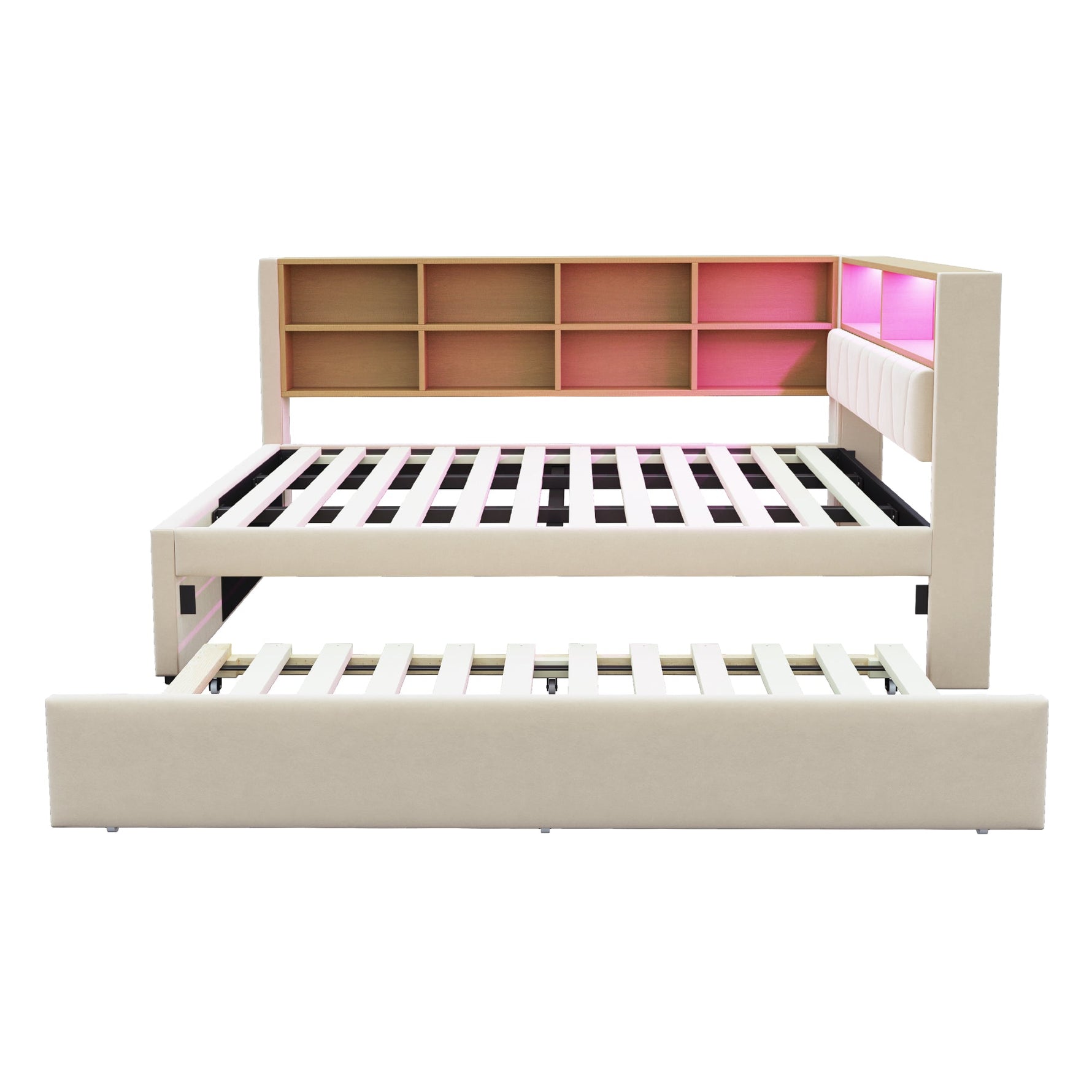 Sofa Bed 140x200 Pull-out Bed USB Storage Beige