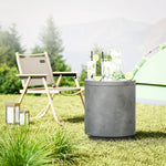 Cool Bar Side Table, 10 L Drinks Cooler, Light Gray