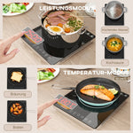 Induction Hob, Portable 1 Plate 2000W with Timer, Black