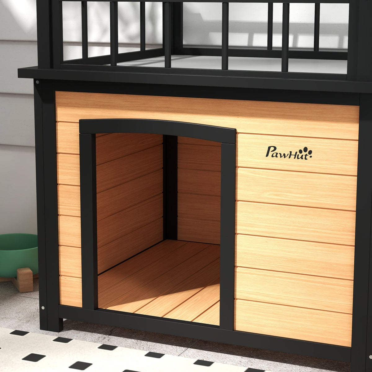 Dog Kennel, Balcony Stairs Window, Fir Wood Yellow