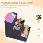 Pet Stairs Foldable 3 Steps Storage, MDF Black