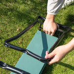 Gardening Kneeler, Foldable Stool, Kneeling Aid 150 kg, EVA Foam Steel, Dark Green