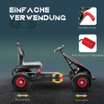Children's Go-Kart with Pedals and Adjustable Seat, Red and Black
