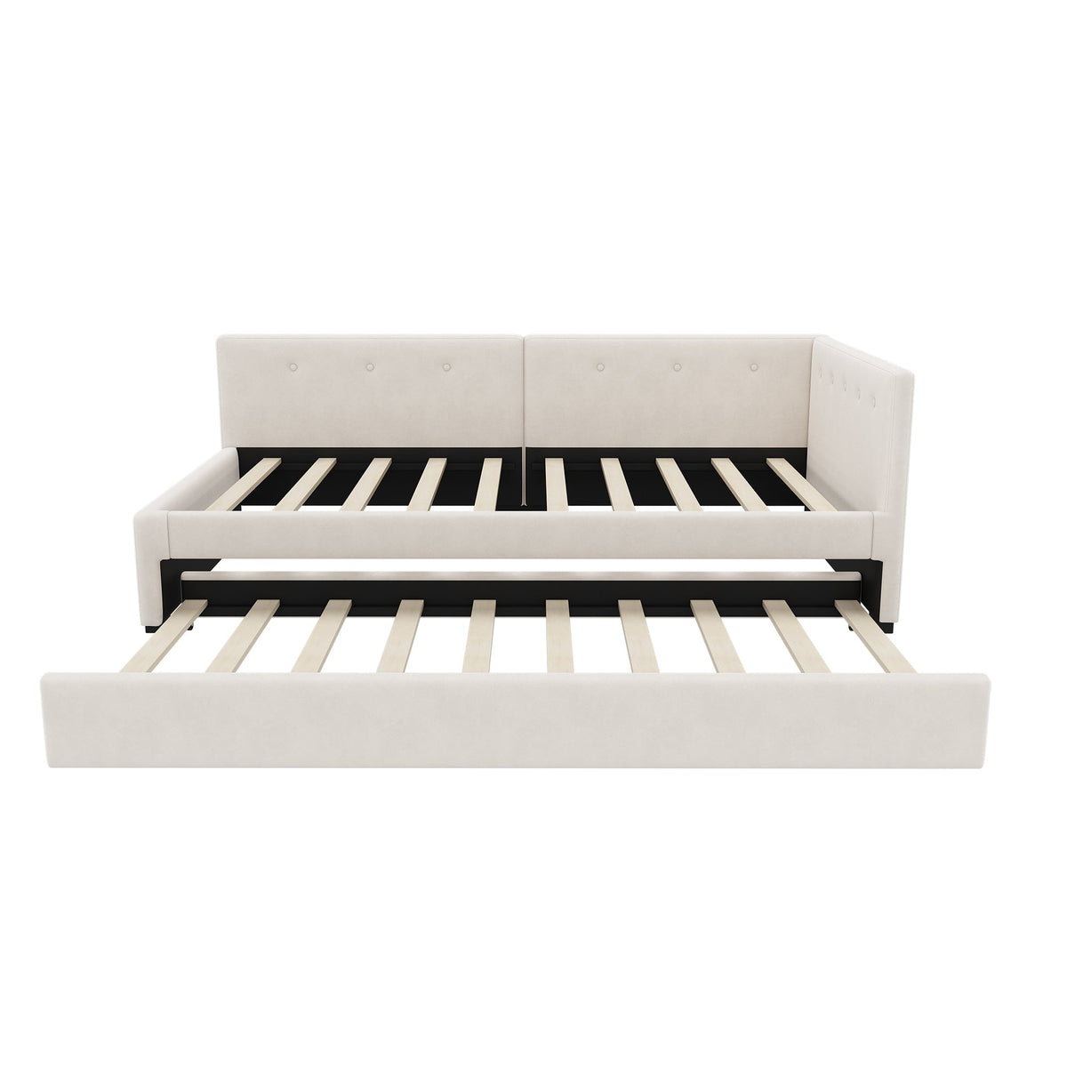 Daybed 90x200cm Rollaway Bed Minimalist Style - Beige