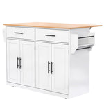 Serving Trolley Folding Tabletop Casters Interchangeable Legs - White