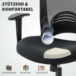 Mesh Office Chair Adjustable Mesh Back Tilt Casters - Black