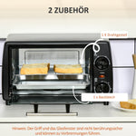 Mini Oven 10L 750W 60-Min Timer Electric Including Tray/Rack, Black