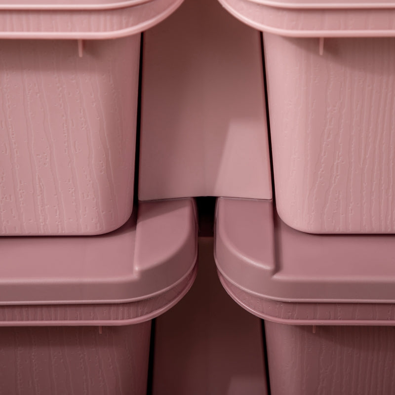 Plastic Storage Box, 6-Drawer Toy Organizer for Children's Room, Pink