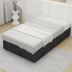Bed Frame Simple Style 90x200 cm Gas Lift Dutch Velvet Grey
