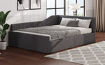 Upholstered Daybed with Underbed Storage, 140x200 cm, Grey
