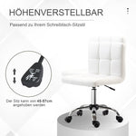 Office Chair, Ergonomic Height-Adjustable Swivel Chair, Faux Leather, White