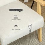 Armchair Lounge Chair, Wooden Legs, Upholstered, Cream White