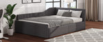 Upholstered Daybed with Underbed Storage, 140x200 cm, Grey