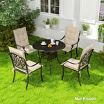 Seat Cushions, Set of 4 Chair Pads, Outdoor Indoor, Beige