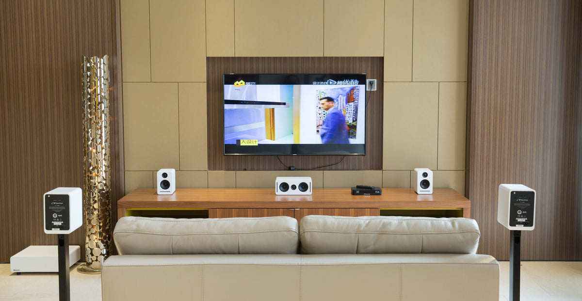 5.1 Wireless Home Cinema System Dolby Atmos WISA Low Latency Monaco Surround Set - White