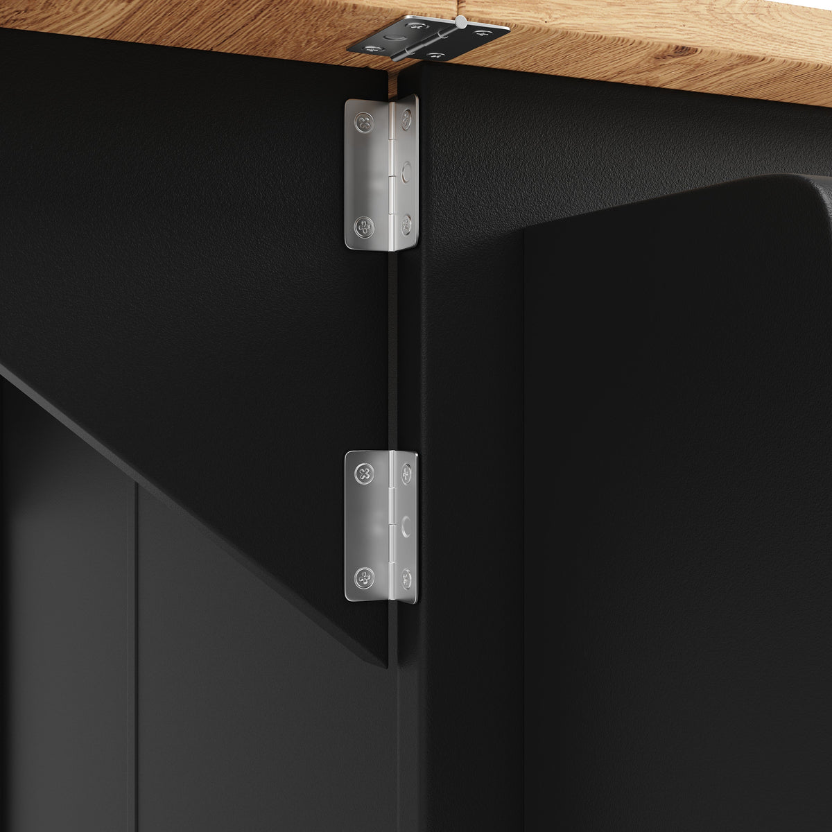 Multifunctional Kitchen Island Dining Table with Storage, Snack Shelves, Wood Grain Black